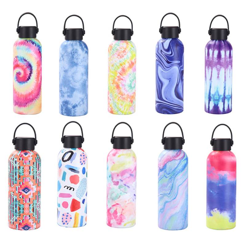 1000ml大容量不锈钢小口瓶男女士保温杯刻字提手户外运动迎庆