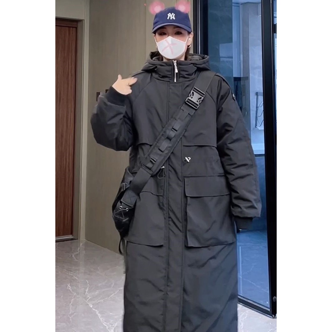 超厚极寒棉服棉衣女加大过膝长款休闲百搭显瘦黑色防寒情侣款连帽