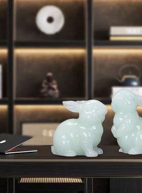 卡通可爱玉兔新年摆件客厅电视酒柜家居装饰品祝福生日礼品吉祥物