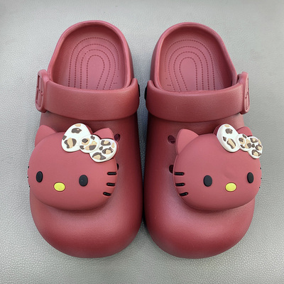 儿童凉拖鞋夏女童新款包头中大童可爱卡通KT猫室内防滑软底洞洞鞋