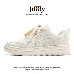 Jifffly复古面包鞋2025夏季新款小白鞋女增高休闲鞋子百搭板鞋男