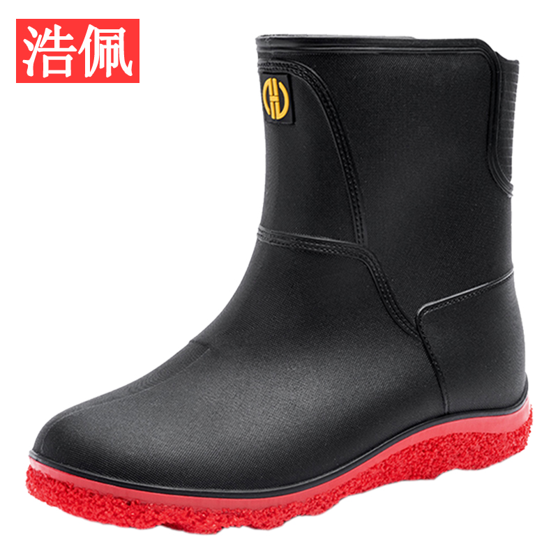 夏季男士中筒耐磨时尚防水雨靴