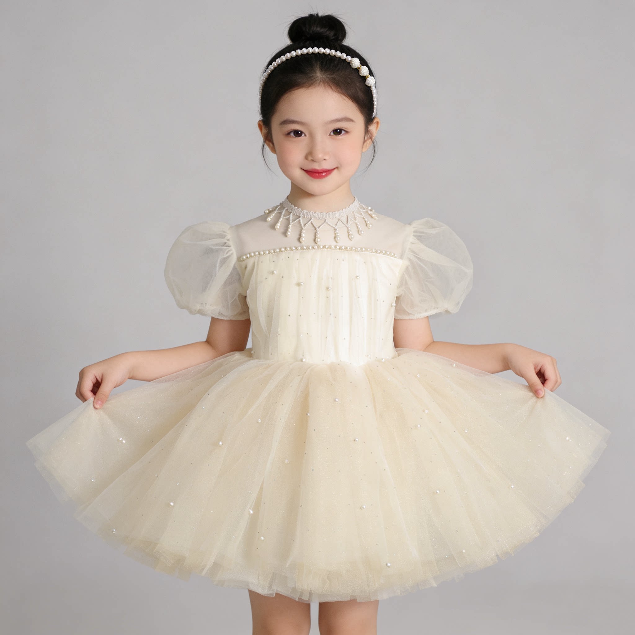 六一儿童蓬蓬裙舞蹈演出服幼儿礼服公主风纱裙主持人钢琴表演服装