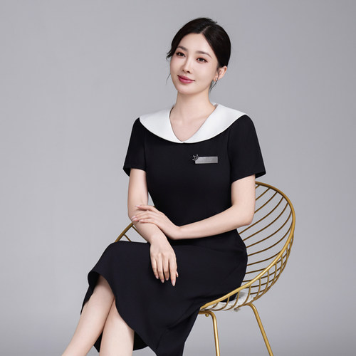 韩式美容院美容师工作服连衣裙女酒店SPA高端美甲纹绣前台顾问夏