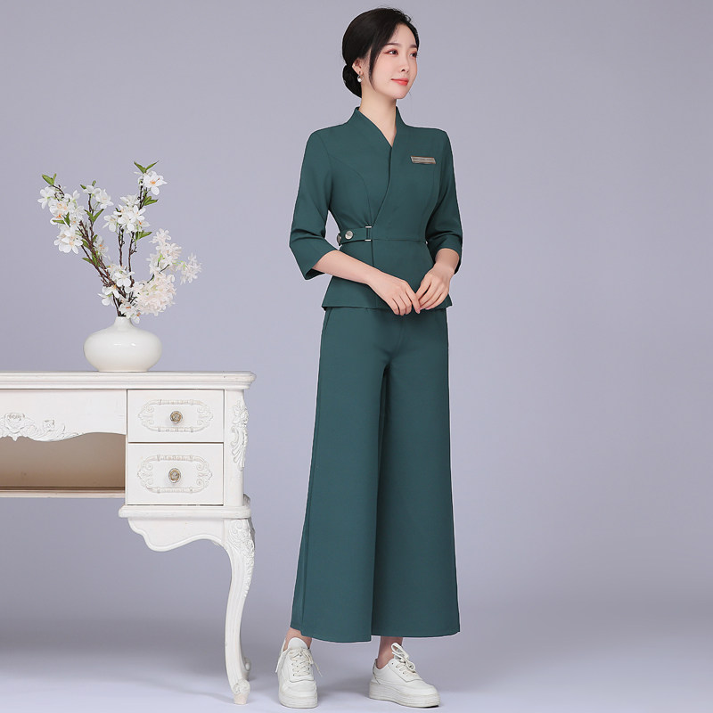 美容师工作服秋季新款高端美容院足浴养生馆spa会所技师服套装女