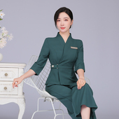 新款 养生馆spa足浴足疗会所技师工衣夏 美容院美容师工作服女套装