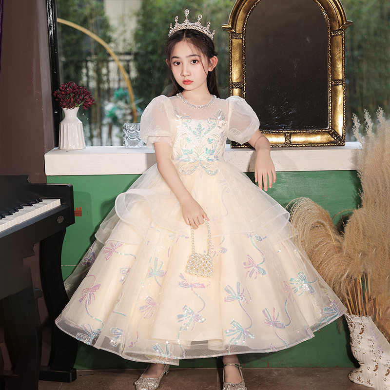 萱微妮女聚酯纤维英伦儿童礼服