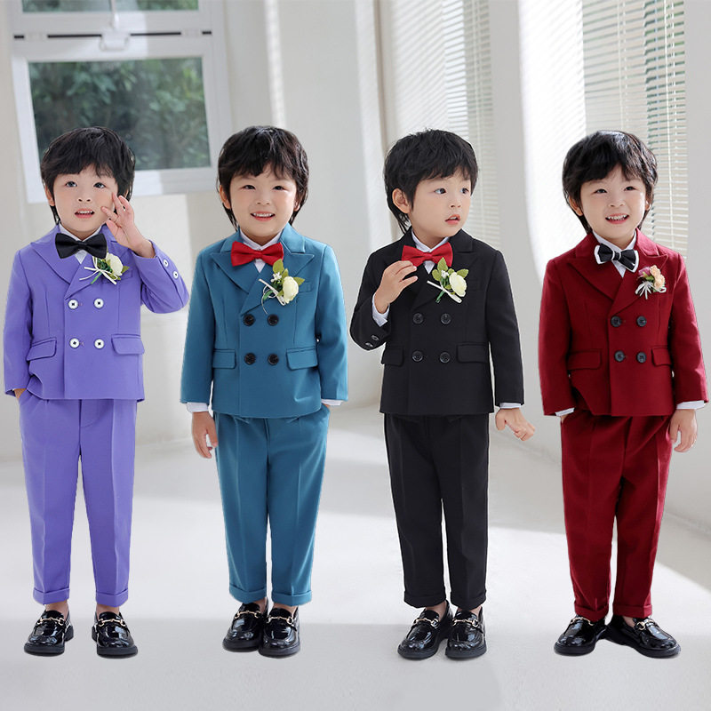 男童西装套装秋冬季男童周岁生日礼服男宝宝西装儿童礼服演出服