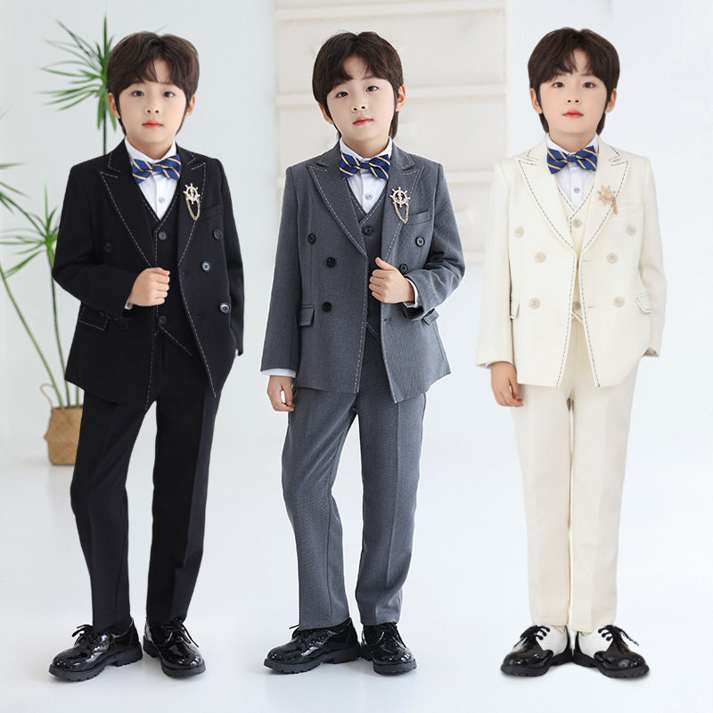 儿童西装礼服秋季男童钢琴演出服