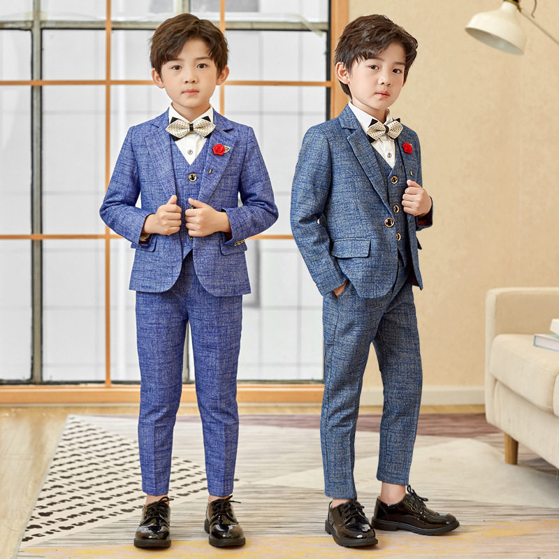 帅气儿童西装礼服春秋新款韩版绅士小西服男童钢琴主持演出服套装