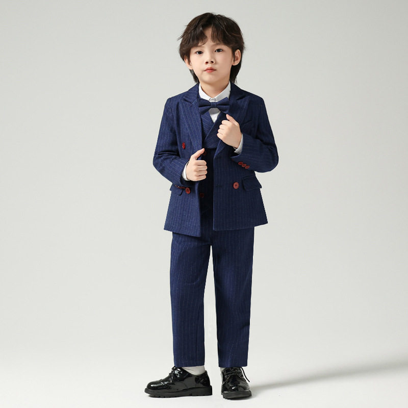 儿童西装套装三件套男童帅气花童礼服钢琴演出服主持人小西服外套