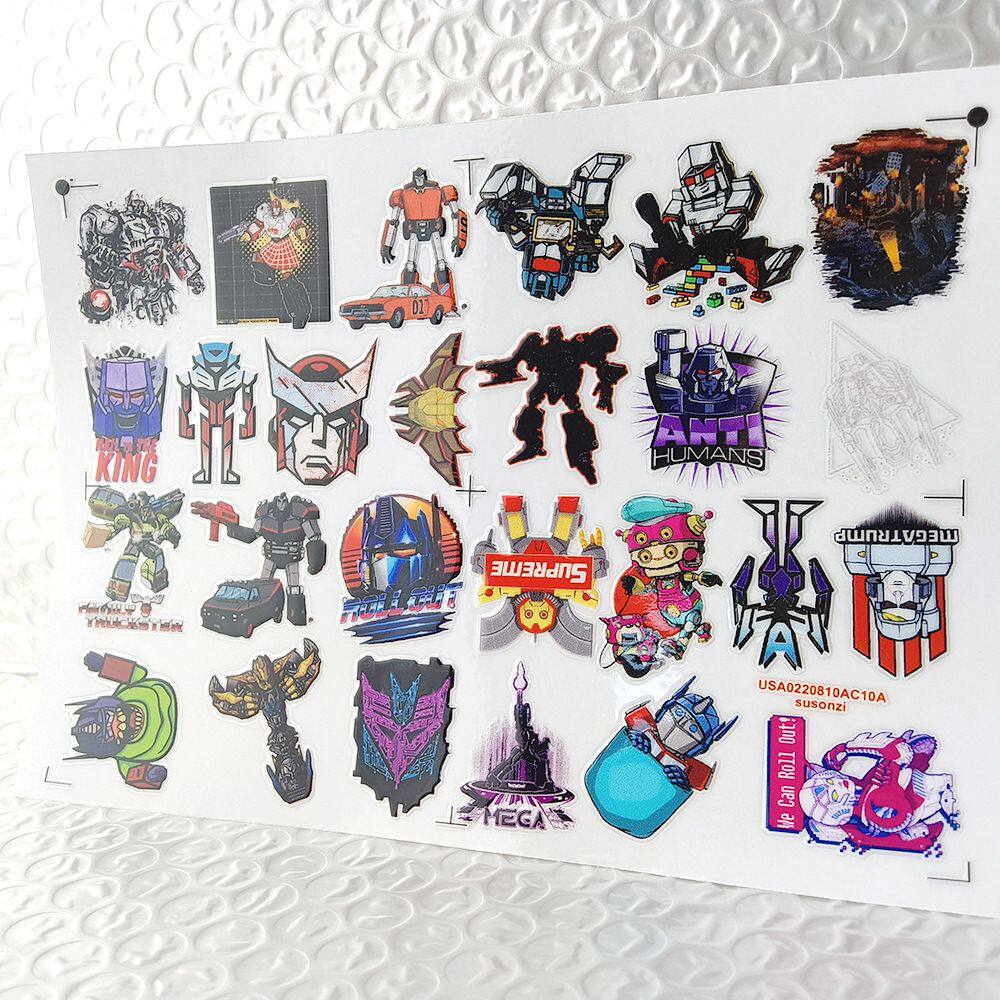 变形金刚镂空立体防水手帐笔贴保温水杯装饰UV转印贴纸水晶标定制