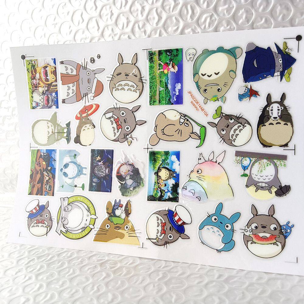 卡通龙猫镂空立体防水手帐笔贴撕膜留装饰贴纸UV转印贴水晶标定制