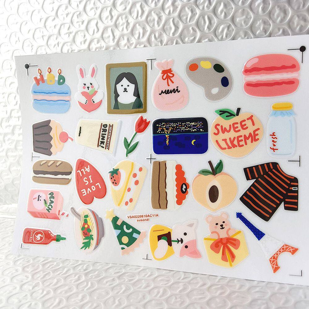 小清新韩国风镂空立体防水牙刷水杯装饰贴纸UV转印贴纸水晶标定制