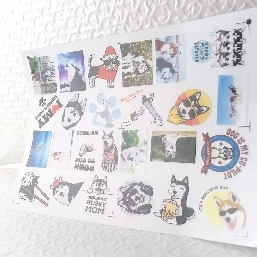 雪橇三傻之哈士奇立体防水笔牙刷水杯装饰贴纸UV转印贴水晶标定制