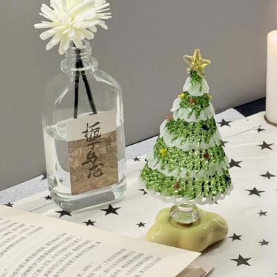 景德镇转转圣诞树摆件琉璃烧玻璃陶瓷氛围感装饰品治愈系圣诞礼物