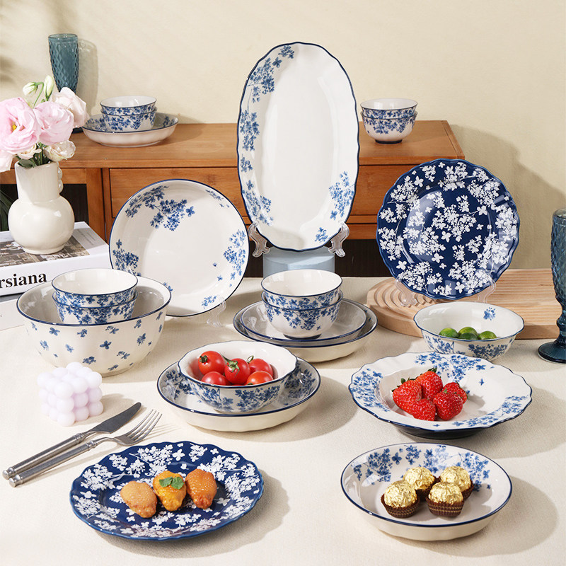 顺祥陶瓷硕加复古碗轻奢高级感碗盘套装家用餐具特别好看的碗礼盒,餐饮具,碗,淘宝优惠券,粉丝福利购,淘宝优惠卷