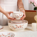 顺祥陶瓷万祥特别漂亮 家用饭碗釉下彩乔迁新居碗餐具 碗碗盘套装