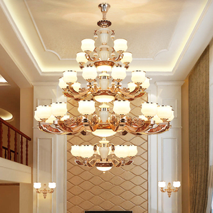 欧式 楼别墅客厅大吊灯奢华大气中空楼中楼大厅灯楼梯间长吊灯 复式