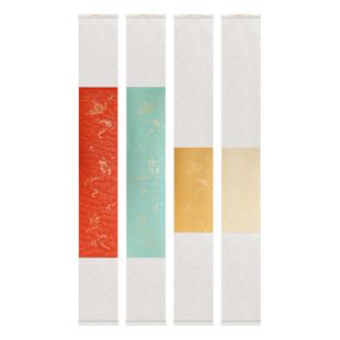 空白宣纸挂轴蜡染半生半熟宣龙纹描龙楹联对联挂轴蜡染万年红书法作品宣纸禅意空间书房茶室装饰挂画卷轴