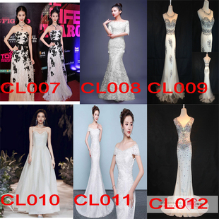 出租礼服高端轻奢小众法式高级感白色小个子主持人年会成人礼绸缎