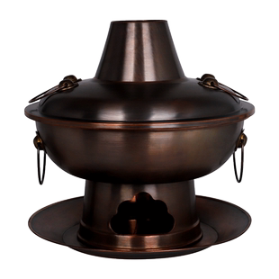 特厚纯紫铜火锅老式木炭火锅家用鸳鸯锅老北京涮羊肉纯铜手工铜锅