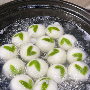 龙井茶汤圆抹茶元宵节家用手工糯米糍芋圆圆子速冻早餐半成品甜品