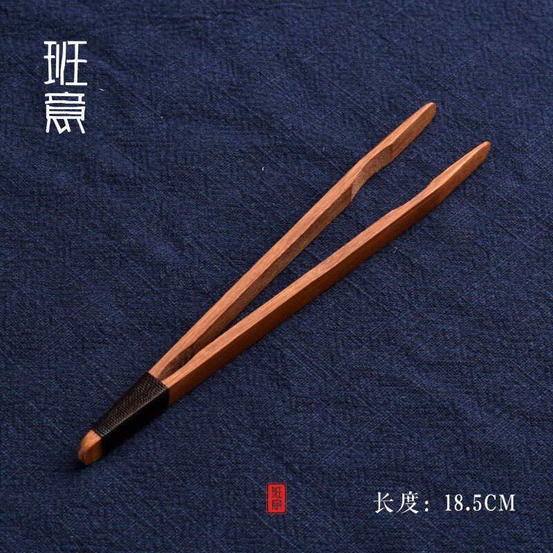 竹官 茶夹竹夹茶镊子功夫茶杯夹茶具镊子配件茶道六君子防烫杯夹