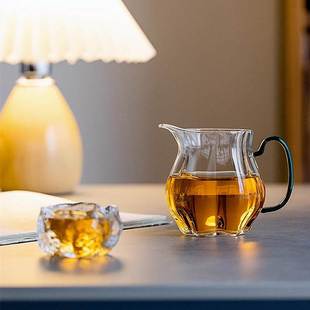 竹官原彩品家用日式带把分茶器茶具加厚玻璃公道杯高硼硅防爆材质