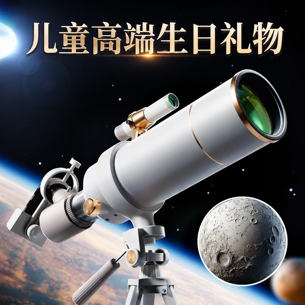 六一男孩生日礼物高端玩具10观星儿童8-12岁9小学生天文望远镜13