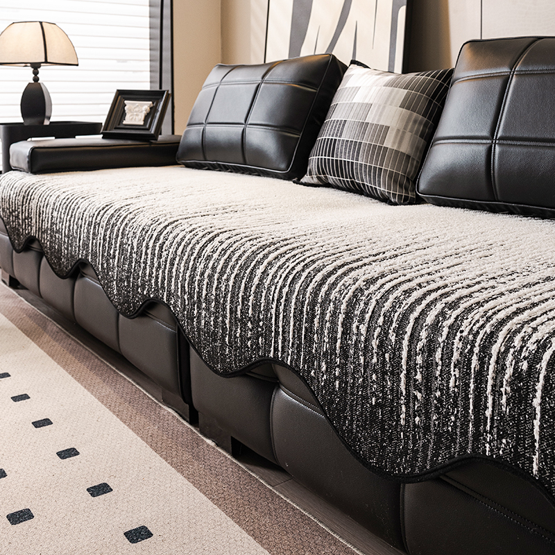 四季通用2025新款沙发垫固定防滑直排皮沙发坐垫子沙发套罩盖布巾