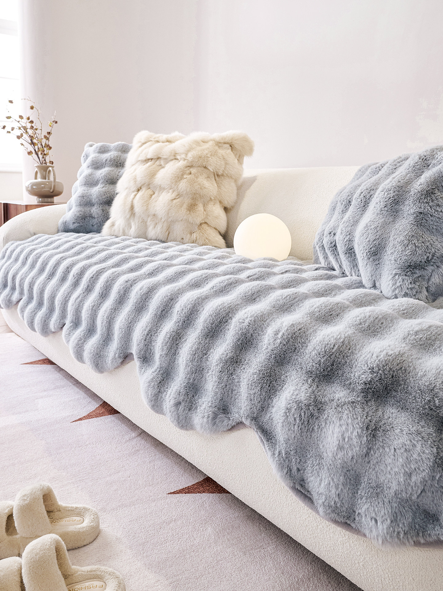 秋冬毛绒沙发垫2025新款轻奢高级感固定防滑沙发坐垫套罩盖布巾,居家布艺,沙发垫,淘宝优惠券,粉丝福利购,淘宝优惠卷