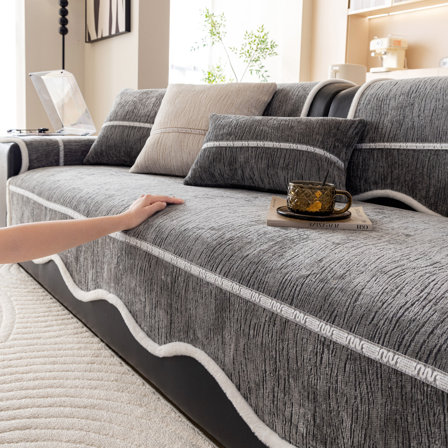 沙发垫冬轻奢高级感四季通用简约现代固定防滑盖布巾沙发坐垫子座,居家布艺,沙发垫,淘宝优惠券,粉丝福利购,淘宝优惠卷