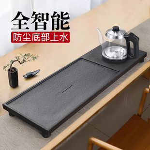 天然乌金石茶盘全自动上水茶台烧水壶一体电磁炉家用茶海