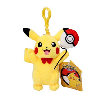 正版宝可梦玩具皮卡丘毛绒玩偶书包钥匙扣挂件挂饰伊布卡比兽