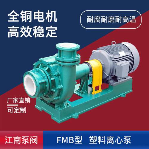 江南 塑料抽液泵 防爆化工泵FMB50-32-125耐磨机封耐酸砂浆泵