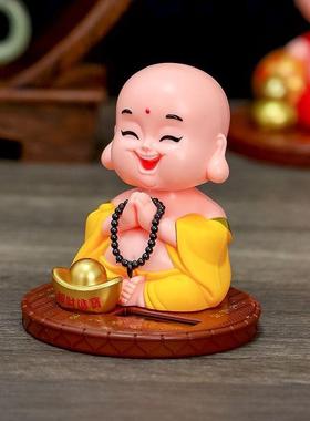 头太阳摆能19305弥勒佛摆件摇仔车载太阳能笑佛摇佛装公饰品办公