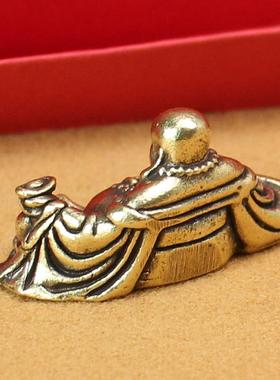 家创意纯黄铜弥勒佛大肚笑装AZ-10佛摆件办公室客厅车居饰汽品礼