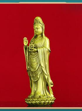 黄萨铜普山莲同款立南海观音佛陀像4867584站像观音菩像家用供奉