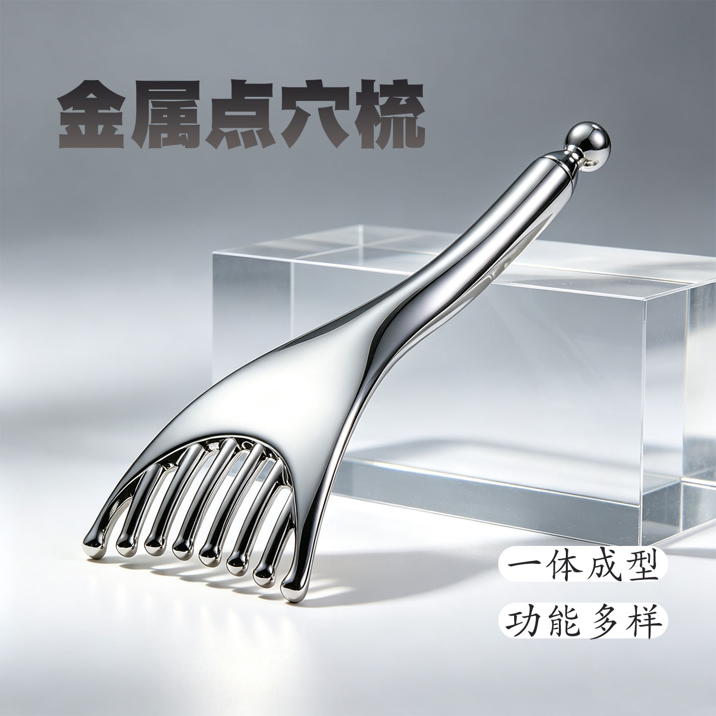 多功能金属按摩梳子头疗疏通经络拨筋点穴位便携耐用头皮全身可用