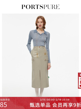 PORTSPURE女装春季百搭长袖针织衫