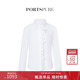 宝姿PORTSPURE女装 舒适淡人清新手工编织门襟设计感衬衫