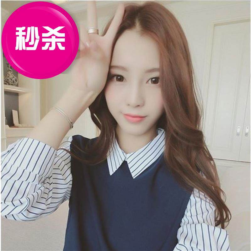 20191春夏女装韩版新款宽松大码简约学生假两件长袖打底衬衫衬衣|ruв категории Женская одежда, рубашка - от Buy2taobao.com для оказания профессиональной услуги покупки агента Taobao