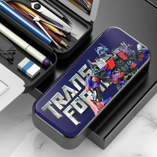 男款变形金刚文具盒多功能小学生儿童幼儿园男孩酷铅笔盒韩男童男生笔袋一年级高级网红自动玩具盒2021年新款