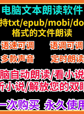 电脑文本朗读工具软件听txt mobi epub docx小说朗读阅读多种音色