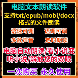 电脑文本朗读工具软件听txt mobi epub docx小说朗读阅读多种音色