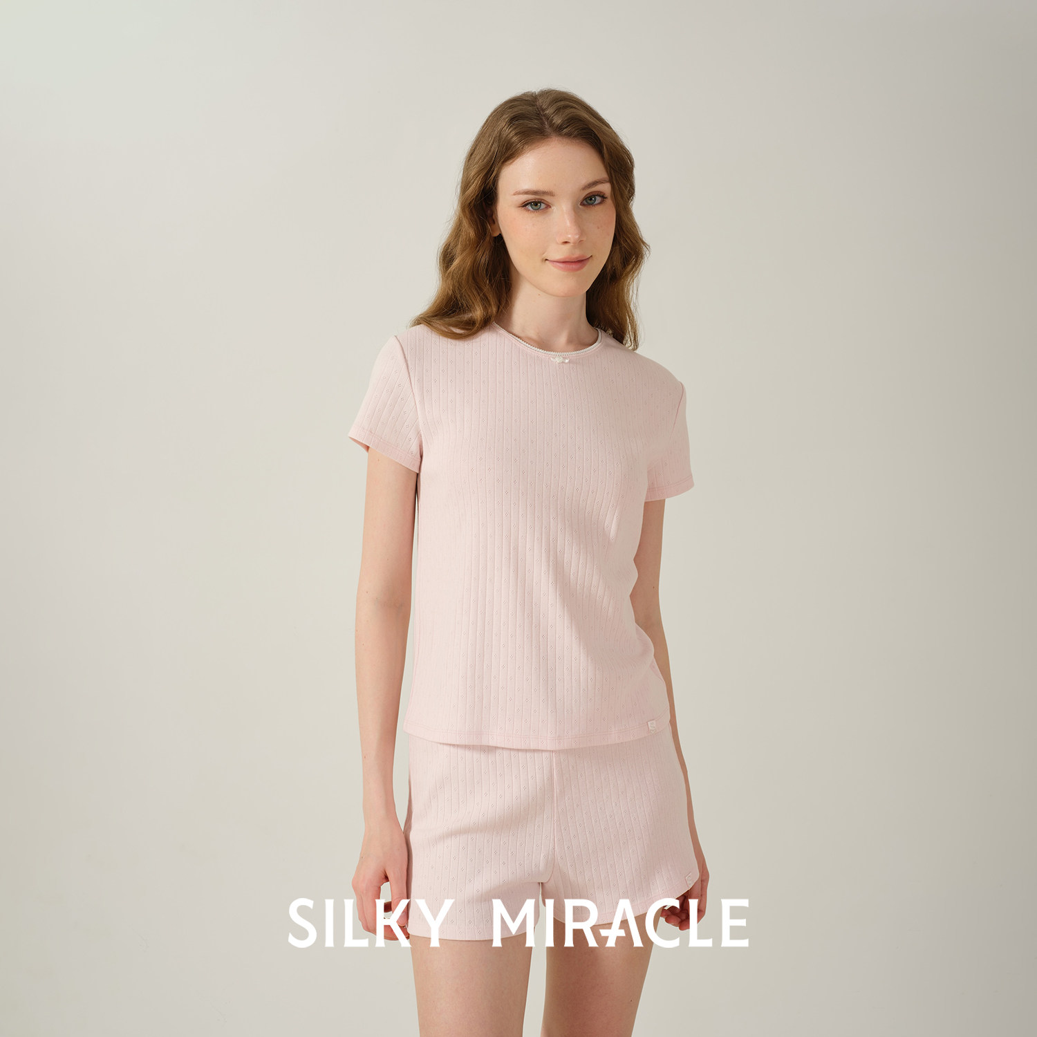 SILKY MIRACLE针织短袖睡衣NUDE桑蚕丝柔软开衫可外穿家居服女
