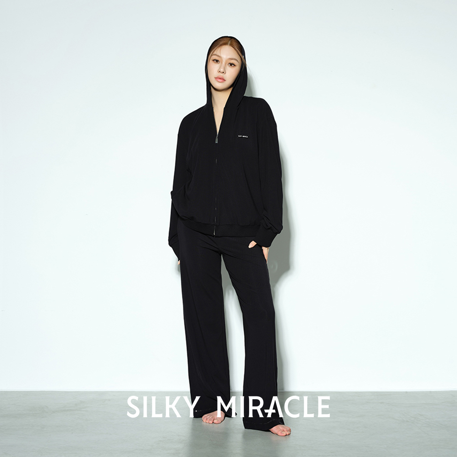 SILKYMIRACLE女针织帽衫外穿