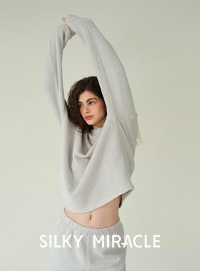 SILKY MIRACLE半边绒真丝睡衣Cream Soft绵羊毛帽衫睡裤家居服女