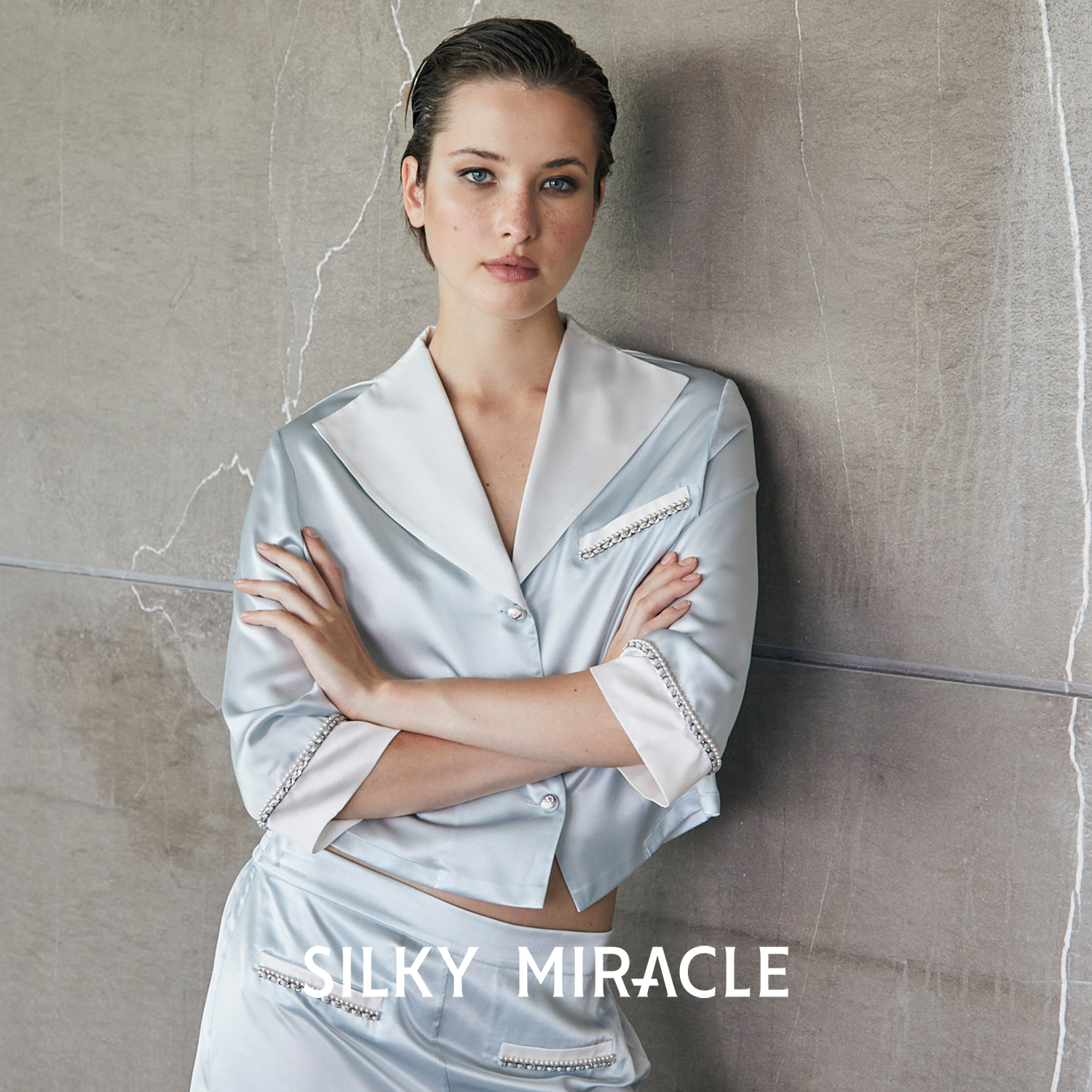 SILKYMIRACLE女真丝珍珠睡衣